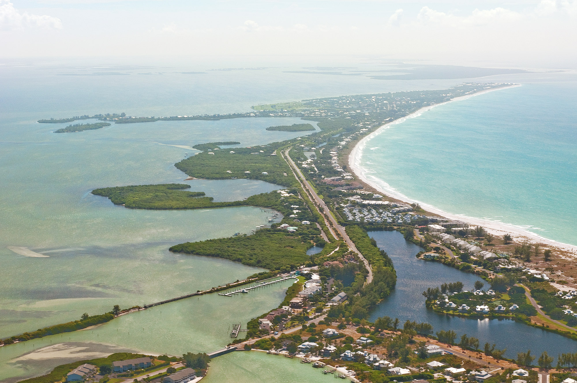Aerial view of Gasparilla Island and Cayo Costa and the surrounding waters