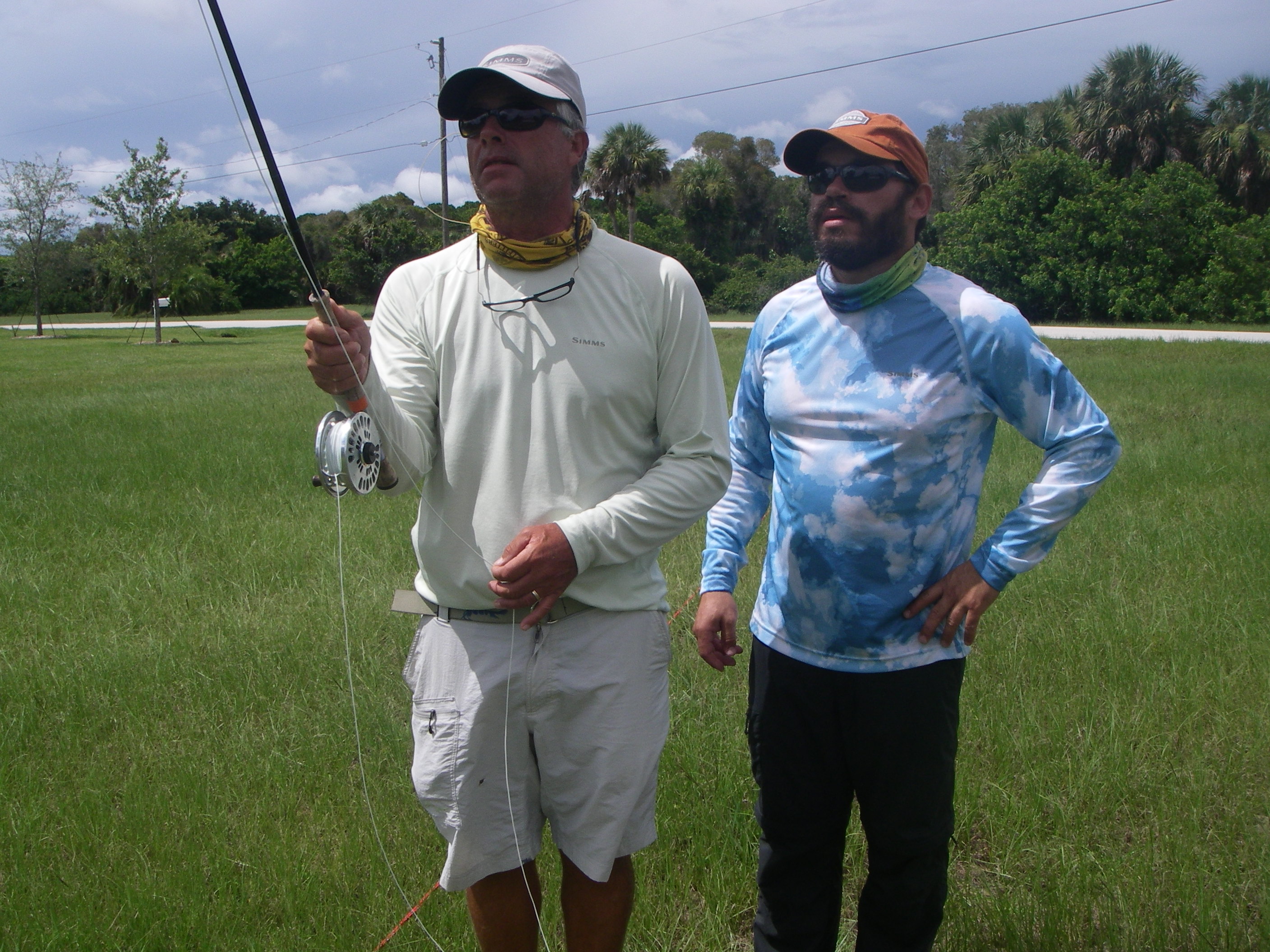 Capt Leo Henriques providing fly fishing casting instruction